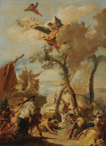The Hebrews collecting manna in the desert