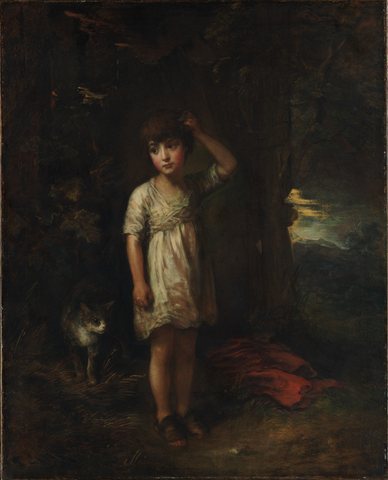 A Boy with a Cat—Morning