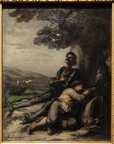 Don Quixote and Sancho Panza Resting Beneath a Tree