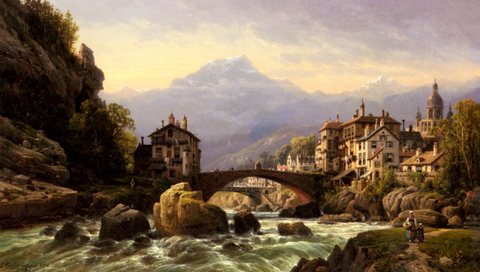 Kuwasseg Jr Charles Euphrasie An Alpine Village