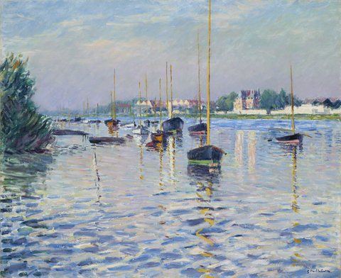 Boats moored on the Seine at Argenteuil