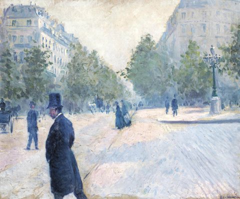 La Place Saint-Augustin in the fog