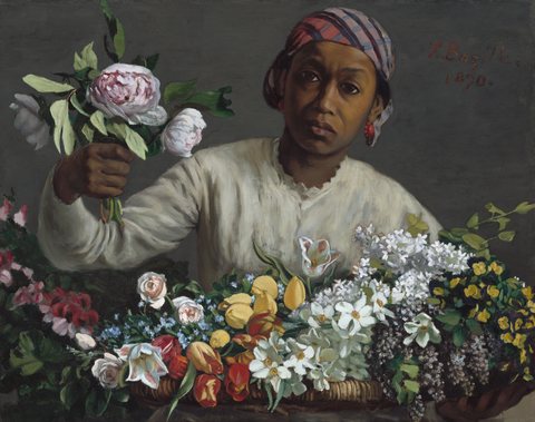 Frédéric Bazille — Young Woman with Peonies