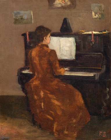 Young Woman Playing the Piano
