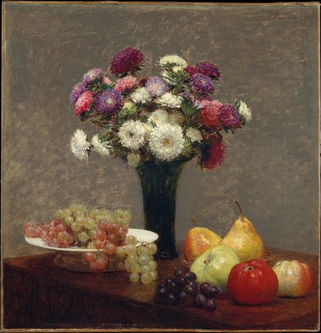Asters and Fruit on a Table