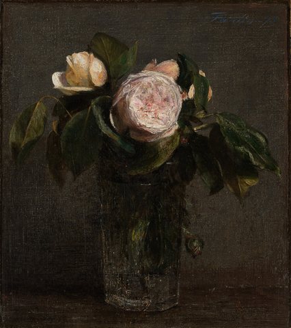 Roses in a Tall Glass