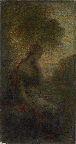 Young Woman under a Tree at Sunset, called 'Autumn'
