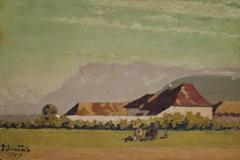 Ferme dans un paysage du Dauphiné