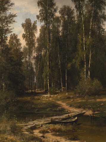 At the Edge of a Birch Grove (Bridge to a Lumbering Site)