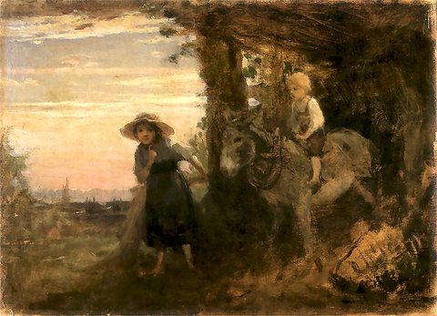 Children with a Donkey