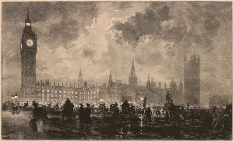Parliament at Nine in the Evening, London