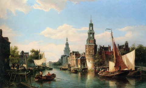 Dommersen Cornelis Christiaan The Montelbaans Tower Amsterdam
