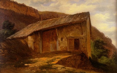 A Farmhouse on the Side of a Mountain