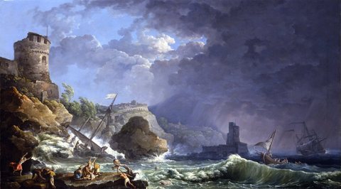 A Storm off a Rocky Coast
