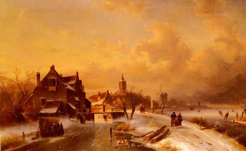 Winter Canal Scene