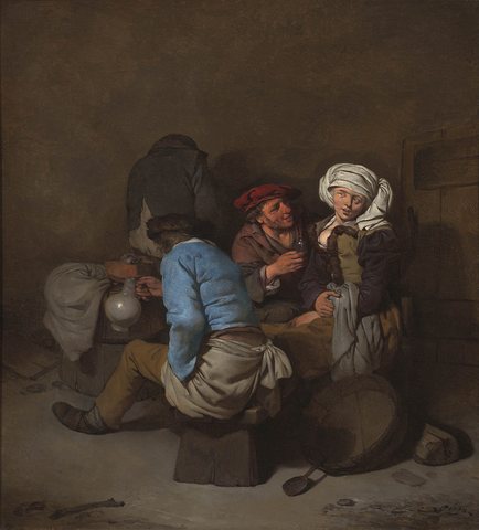 A Peasant Woman Seduced by a Man in an Interior