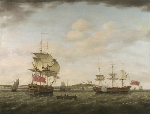 A Sixth-Rate British Man-of-War off Dover