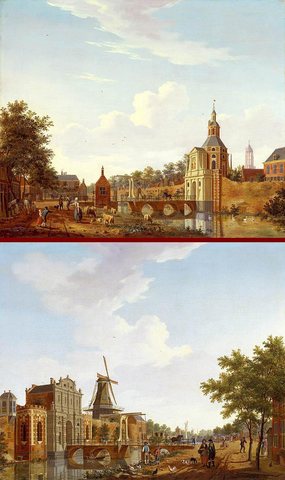 The Catharijnepoort and the Wittevrouwenpoort in Utrecht