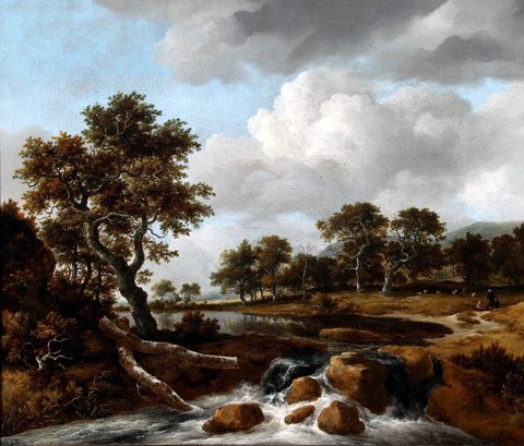A Wooded River Landscape with a Shepherd, His Family and Flock