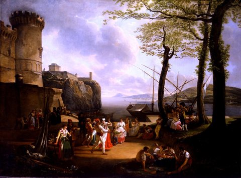 The Tarantella: Neapolitan Peasants Dancing on the Coast at Evening