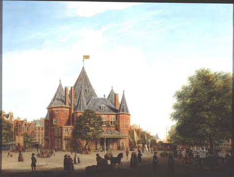 View of the Nieuwmarkt with the Waag, Amsterdam