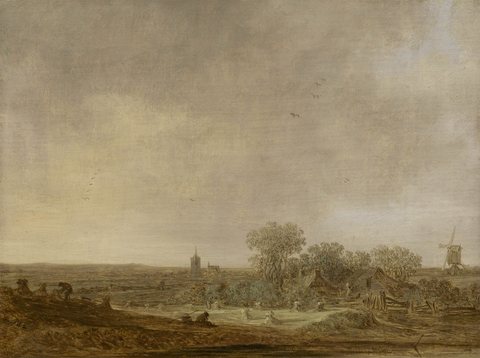 An Extensive Dune Landscape with Corn Stooks