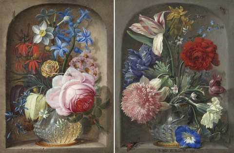 Flowers in a Vase in a Stone Niche