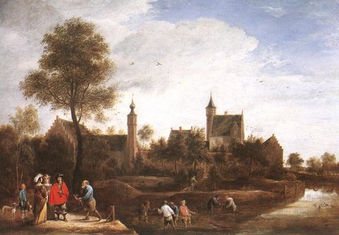 TENIERS David the Younger A View Of Het Sterckshof Near Antwerp