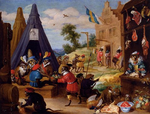 Teniers David A Festival Of Monkeys