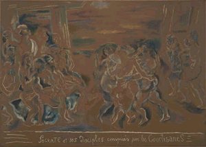 Socrates and His Disciples Mocked by Courtesans