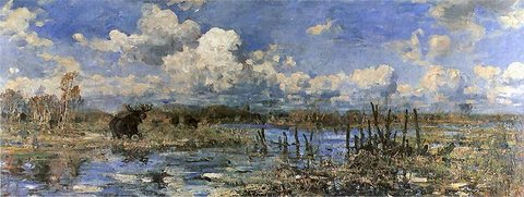 Landscape with Elks