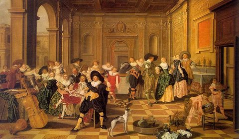 Banquet Scene In A Renaissance Hall