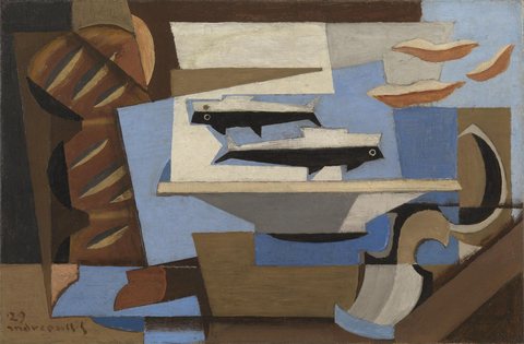 Breton Bread, Two Fish, a Spoon