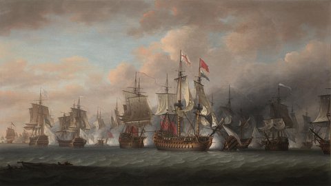 Admiral Rodney's Flagship Formidable Raking the Enemy at the Battle of the Saintes