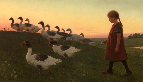 Young Girl with Geese