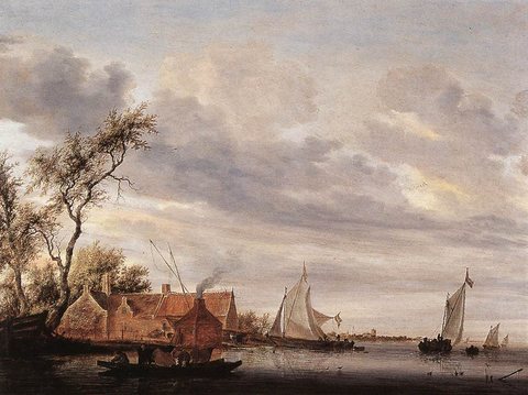 River Scene with a Farmstead