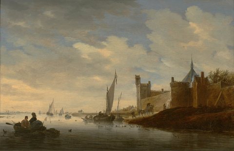River Landscape with a Walled Town