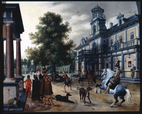 Figures in a Palace Garden