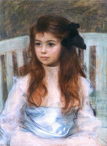 Portrait of the Artist's Daughter Jadzia with a Blue Sash