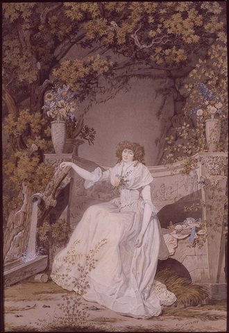 Portrait of Madame Étienne Sayou, Töpffer's Sister-in-Law, Seated in a Park