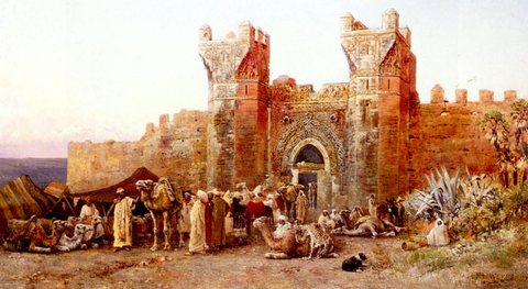 The Departure Of A Caravan From The Gate Of Shelah Morocco