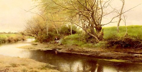Sanchez Perrier Emilio A campfire By the River s Edge
