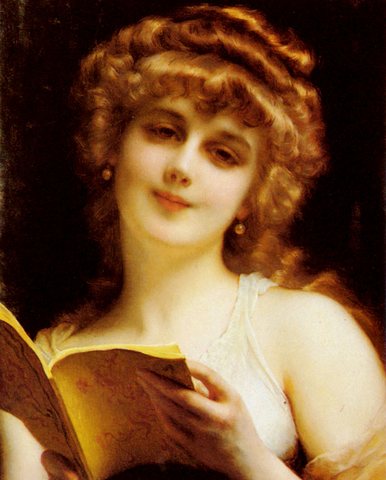 Adolphe A Blonde Beauty Holding A Book