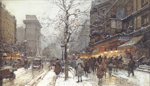 A Busy Boulavard Under Snow