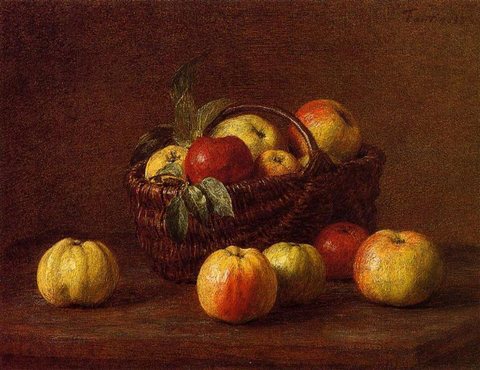Henri Apples in a Basket on a Table