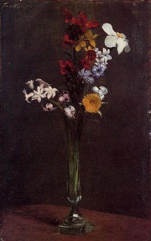 Henri Narcisses Hyacinths and Nasturtiums