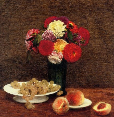 Henri Still Life Dahlias in a Green Vase
