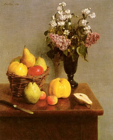 Henri Still Life With Flowers And Fruit