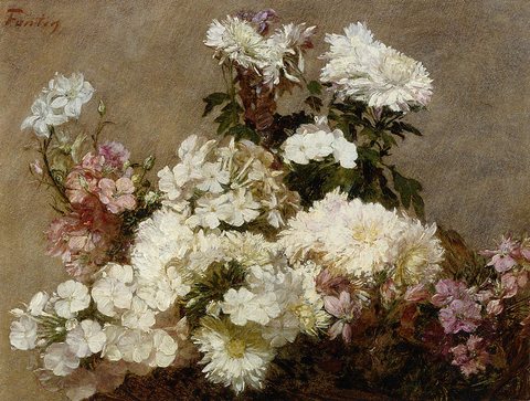 Henri White Phlox Summer Chrysanthemum and Larkspur