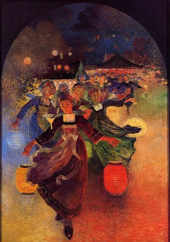 Ferdinand du Breton Girls with Chinese Lanterns